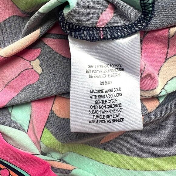 London Times-Dress-3/4 Sleeve-Knee Length-Size 6-Navy Pink-Flower Flourish Swirl - Picture 6 of 8